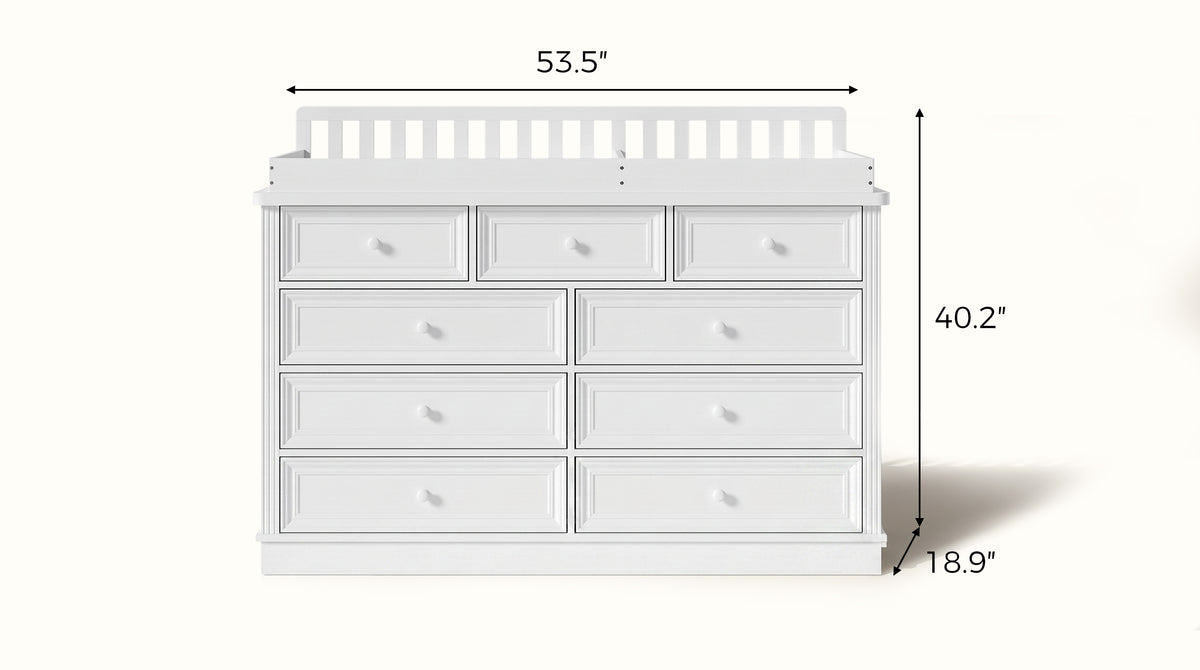 Solid Wood Changing Table with Drawers and Round Knob Handles-Natural