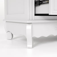 White Classic 3-Drawer Nightstand with Metal Handles