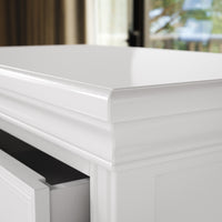 White Classic 3-Drawer Nightstand with Metal Handles