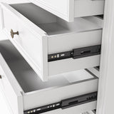 White Classic 3-Drawer Nightstand with Metal Handles, Set of 2