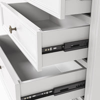 White Classic 3-Drawer Nightstand with Metal Handles