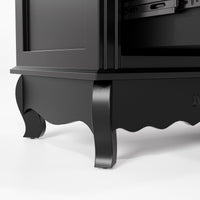 Black Classic 3-Drawer Nightstand with Metal Handles, Set of 2