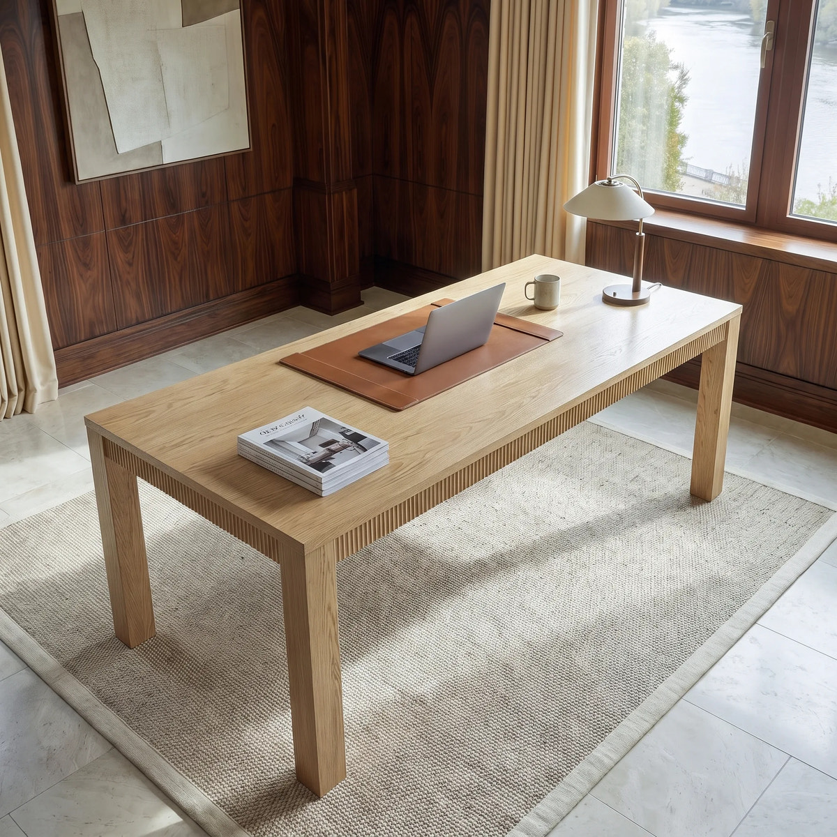 Wave Edge Solid Wood Desk