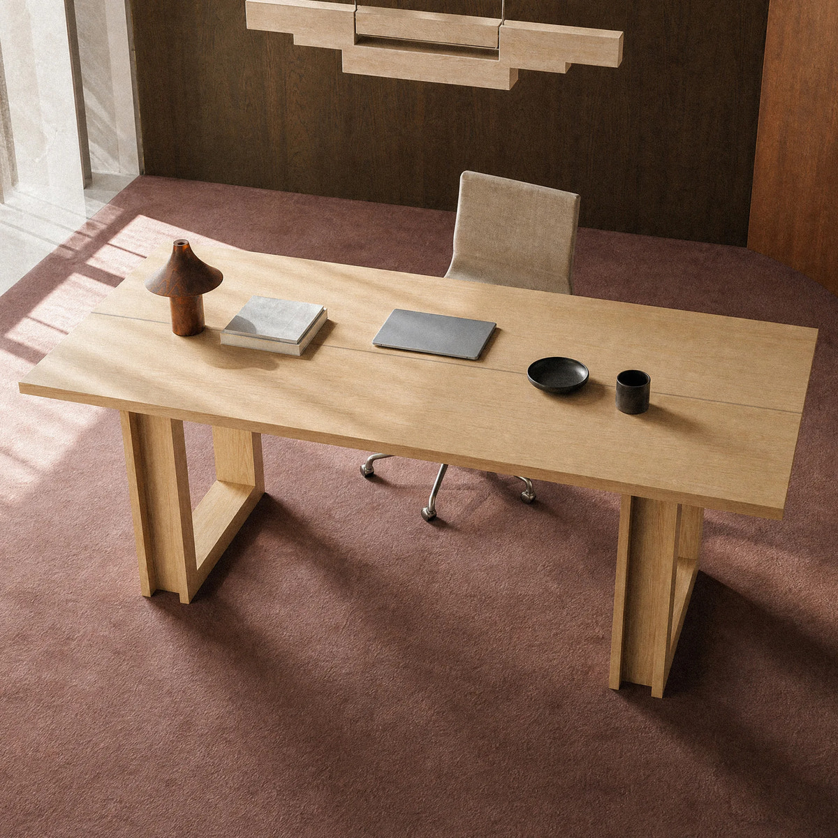 Solid Wood Desk with Oak Veneer