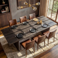 Dark Wood Dining Table with Split-Top Design