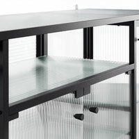 Display Cabinet with LED Lighting and Open Shelving