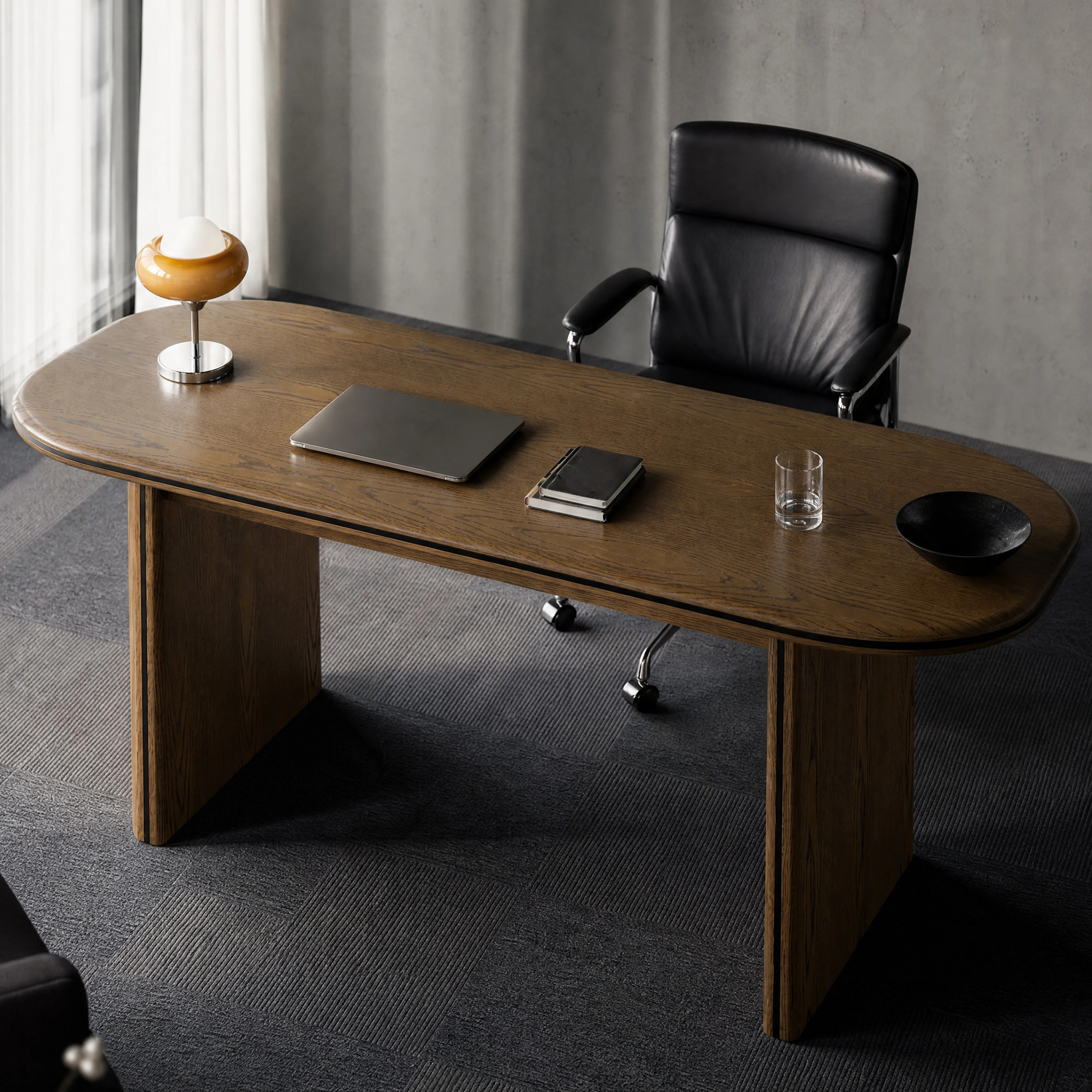 Oval-End Office Desk