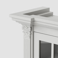75'' 6-Drawer Symmetric Bookcase With Glass Doors