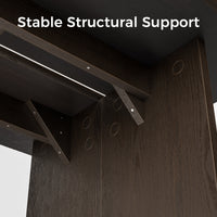Dark Wood Dining Table with Split-Top Design