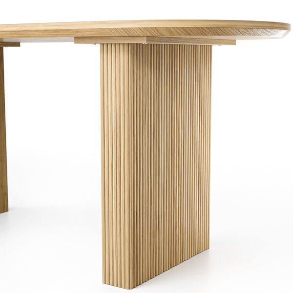 Solid Wood Sculpted Base Dining Table