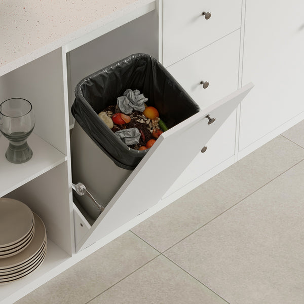 Kitchen Island with Trash Storage and Drawers