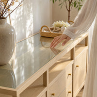 Storage Cabinet with Open Shelf, Drawers and Double Cabinets
