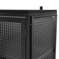 Storage Cabinet with Glass Doors and Metal Frame