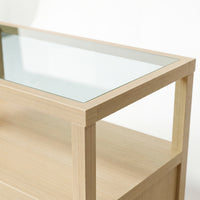 2-Drawer Nightstand with Glass Top