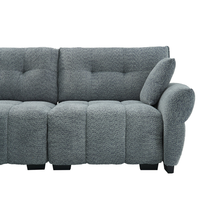 4-Piece Modern Upholstered L-Shape Sectional Sofa With Premium Fabric