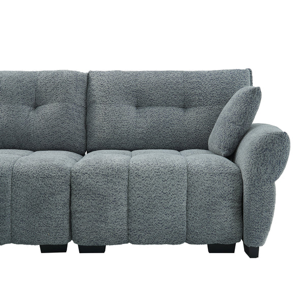 4-Piece Modern Upholstered L-Shape Sectional Sofa With Premium Fabric