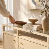 Storage Cabinet with Open Shelf, Drawers and Double Cabinets