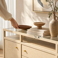Storage Cabinet with Open Shelf, Drawers and Double Cabinets