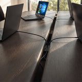Dark Wood Dining Table with Split-Top Design