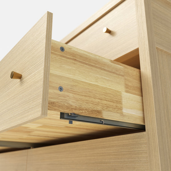 Storage Cabinet with Flip-Down Doors and 4 Drawers