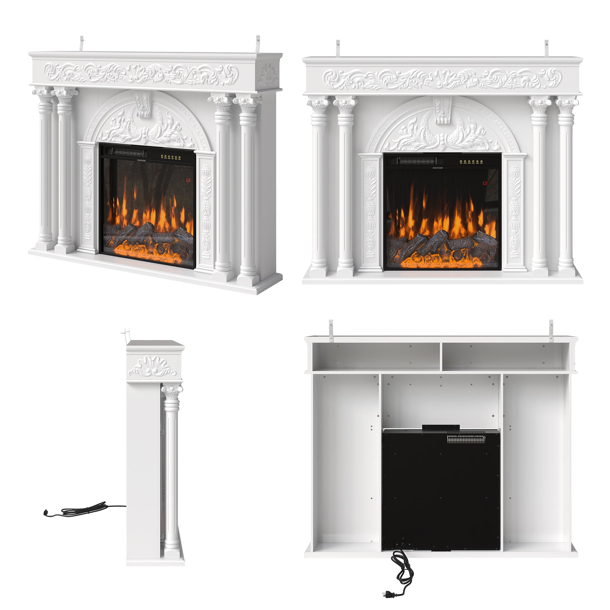 55.1 in. Freestanding Wood Electric Fireplace - Thumbnail 5