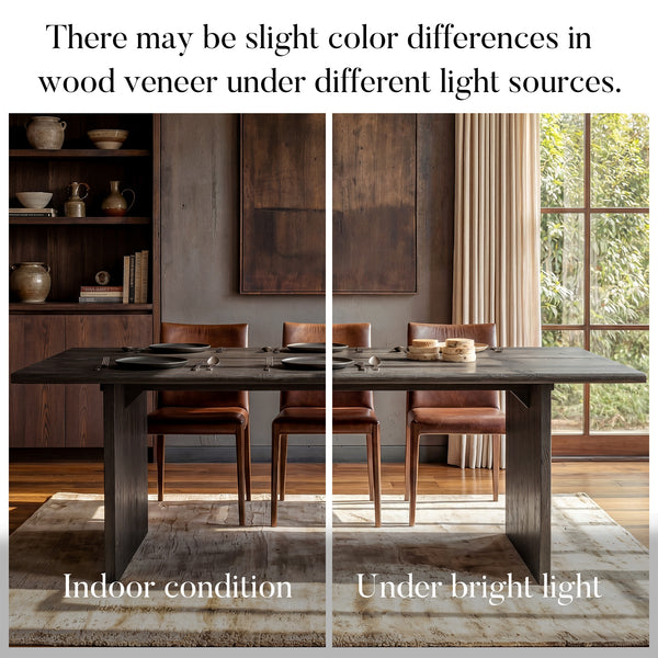 Dark Wood Dining Table with Split-Top Design