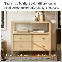 2-Drawer Nightstand with Glass Top