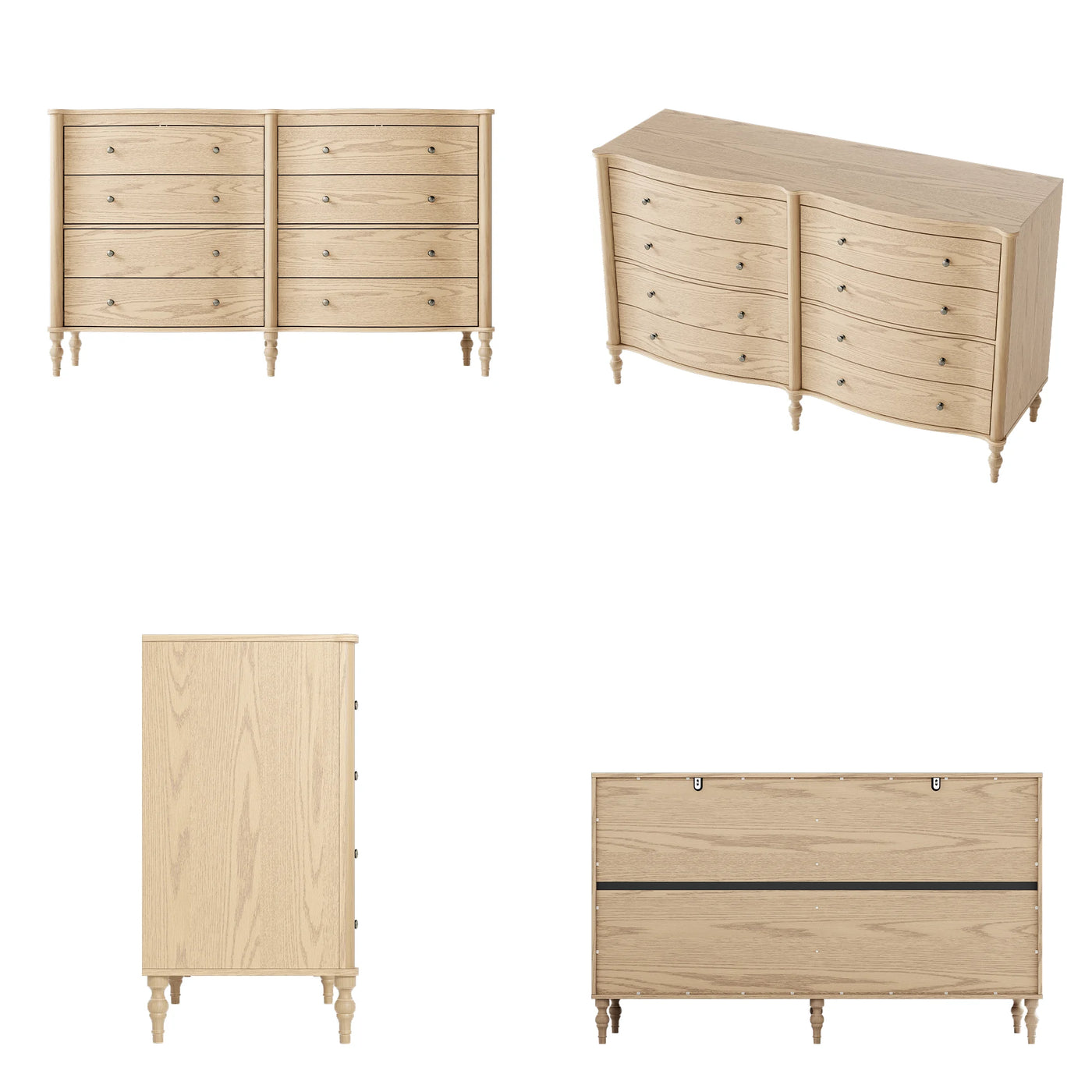 Curva 8-Drawer Double Dresser-Natural