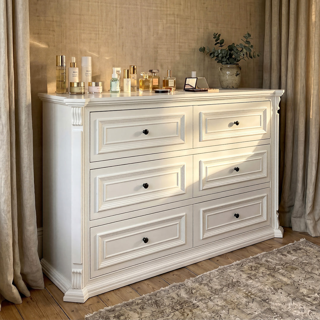 6-Drawer Modern Dresser with Fluted Details