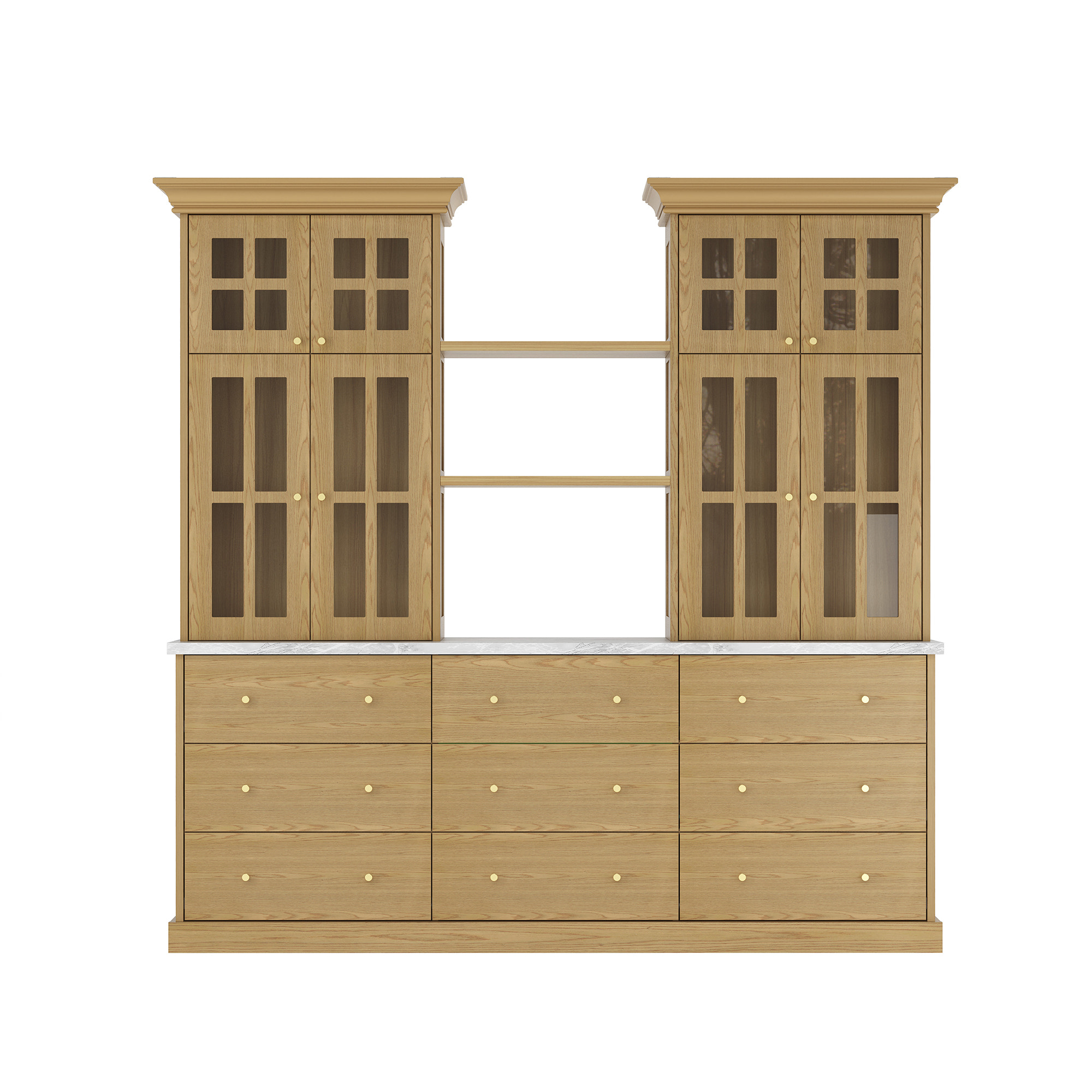 Grand Framed-Glass Storage Hutch