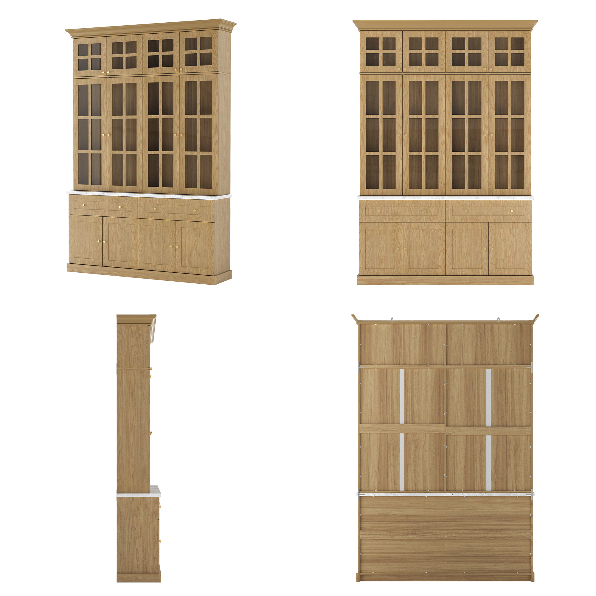 Grand Framed-Glass Library Cabinet