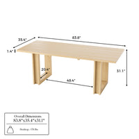Solid Wood Dining Table with Oak Veneer