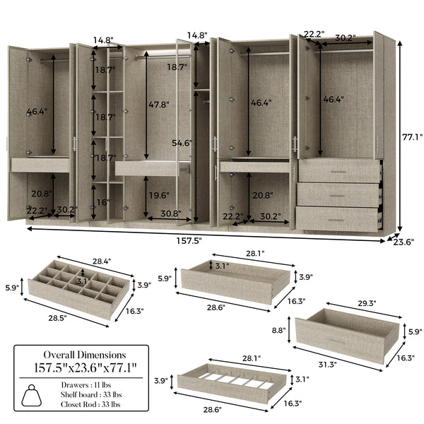 Tela Full Wall Wardrobe System