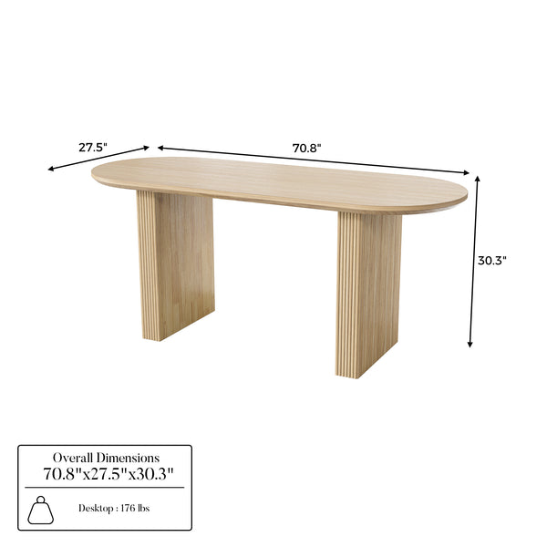 Solid Wood Sculpted Base Dining Table