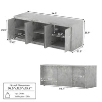 6-Door Kitchen Island with Storage and Seating Space