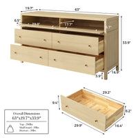 Storage Cabinet with Flip-Down Doors and 4 Drawers