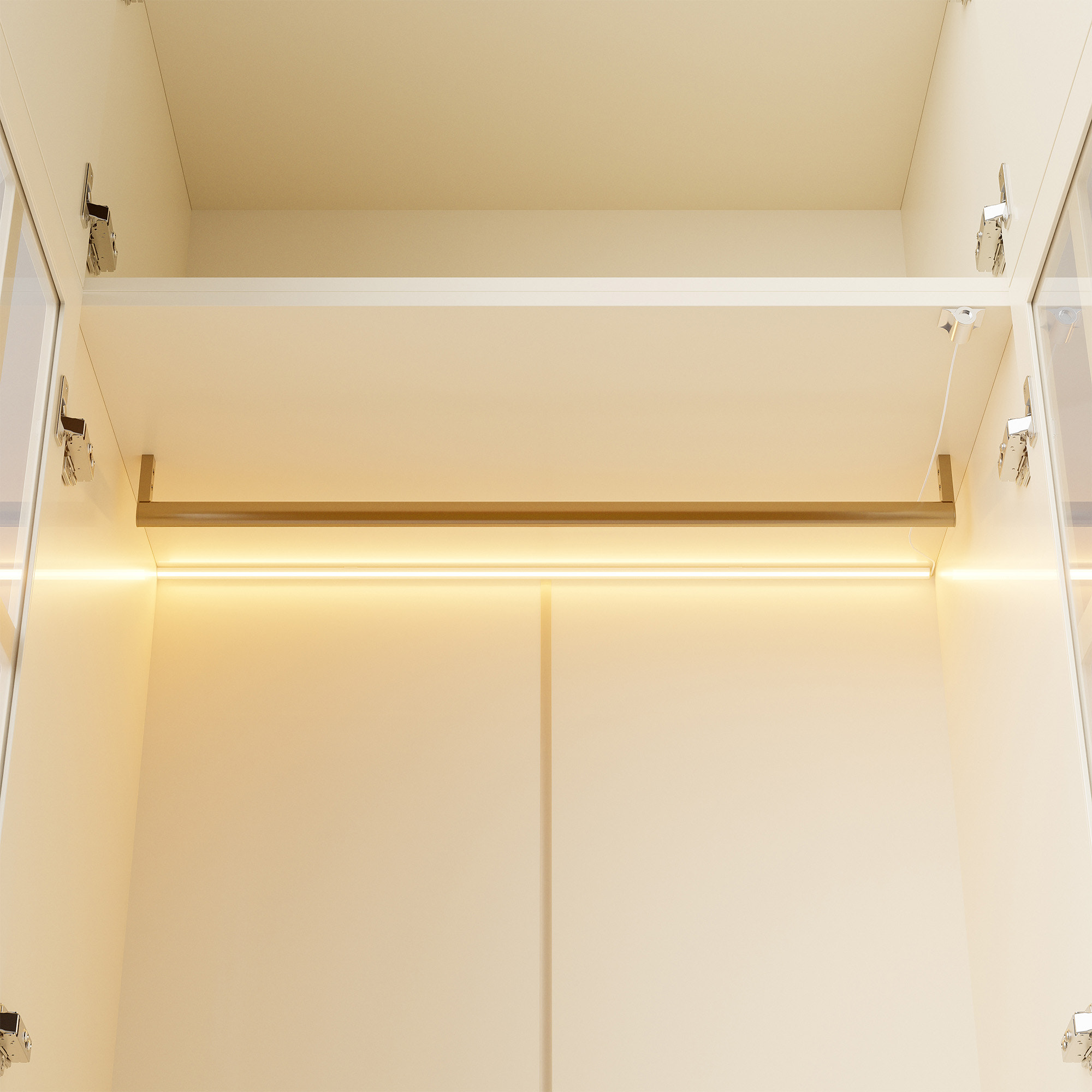 Vestia 4-Door Wardrobe Closet with Pants Rack