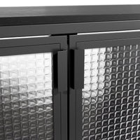Storage Cabinet with Glass Doors and Metal Frame