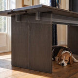 Dark Wood Dining Table with Split-Top Design