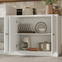 Modern Double-Sided Kitchen Island with Pull-Out Tabletop and Open Shelving