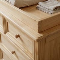 Solid Wood Changing Table with Drawers and Round Knob Handles