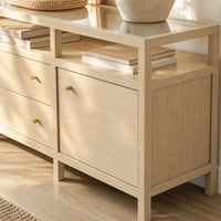 Storage Cabinet with Open Shelf, Drawers and Double Cabinets