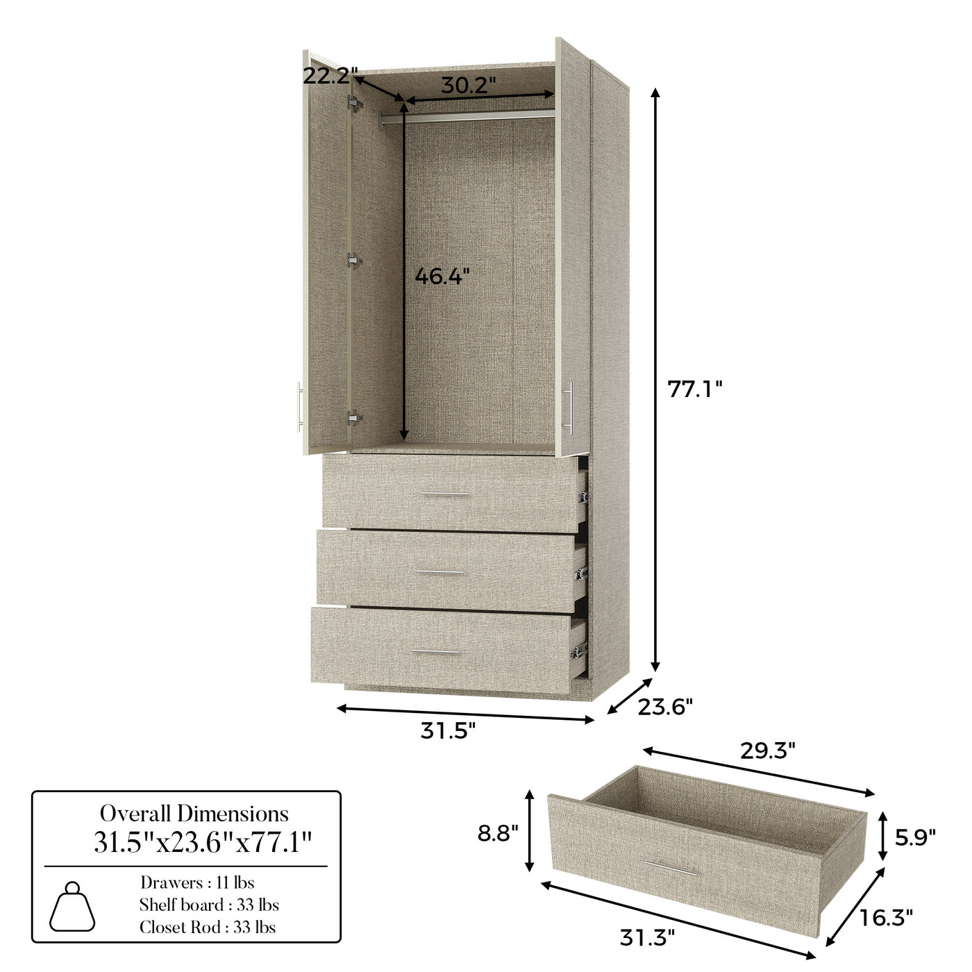 Tela Compact Wardrobe