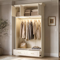 Vestia 3-Door Wardrobe Closet with Drawers