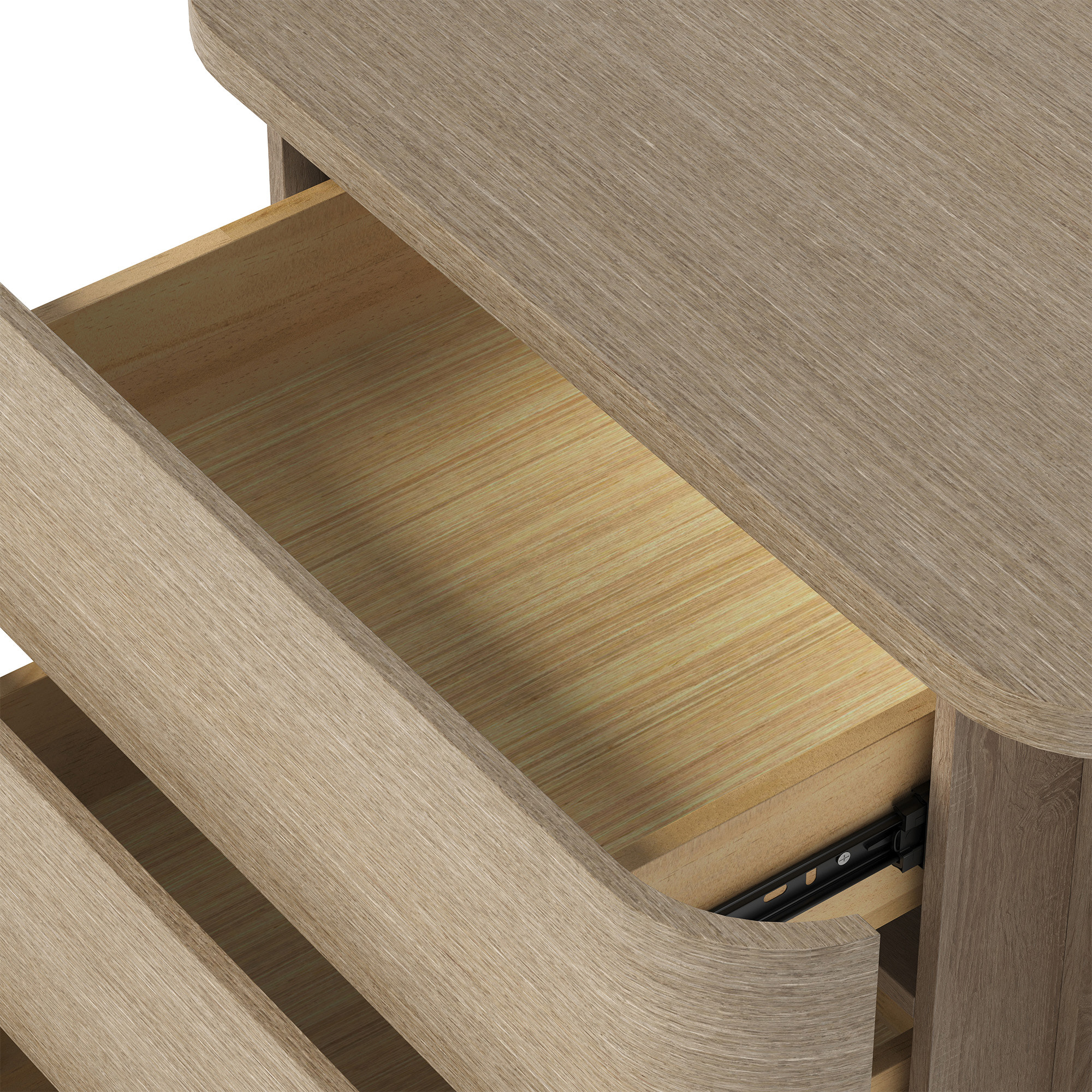 Orbis 3-Drawer Curved Dresser – Oak