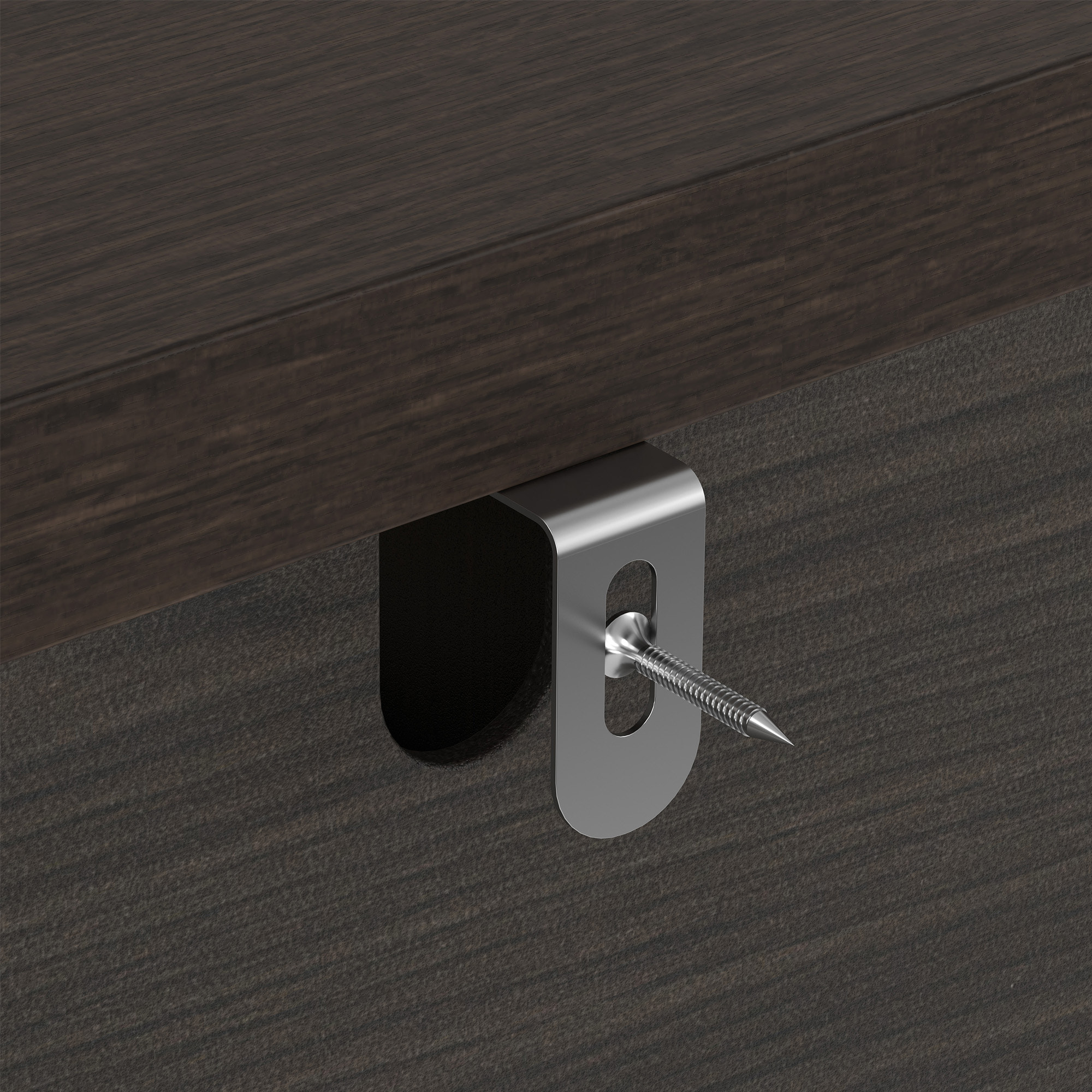 Orbis 3-Drawer Curved Dresser – Dark Walnut