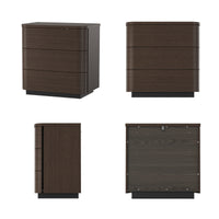 Orbis 3-Drawer Curved Dresser – Dark Walnut