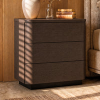 Orbis 3-Drawer Curved Dresser – Dark Walnut