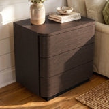 Orbis 3-Drawer Curved Dresser – Dark Walnut