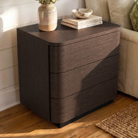 Orbis 3-Drawer Curved Dresser – Dark Walnut